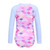Girls Long Sleeve Rash Guard One Piece Swimsuits Zipper Front