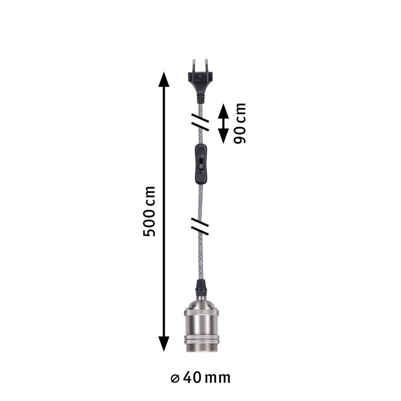 Paulmann 79771 Neordic Eldar Pendant Light with Plug Max. 20