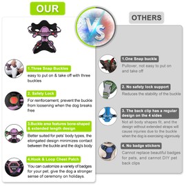 Gimilife Dog Harness, Adjustable Reflective Dog Vest No Pull Dog Harness with Badge and Bow Tie for Puppy Small Medium Large Dogs