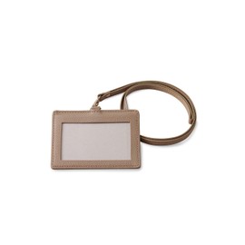 Business Leather Factory ID Card Holder, Horizontal Type, Genuine Leather, ID Case, ID Card Case, Leather (Sand Beige)