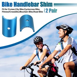 X AUTOHAUX 2 Pair Bike Handlebar Shim 25.4 to 31.8mm Shims Bicycle Handlebar Stem Shim Adapter Size Reducer Sleeve Spacers Clamp Fixed Gear for MTB Road Cycling Aluminum Alloy Blue
