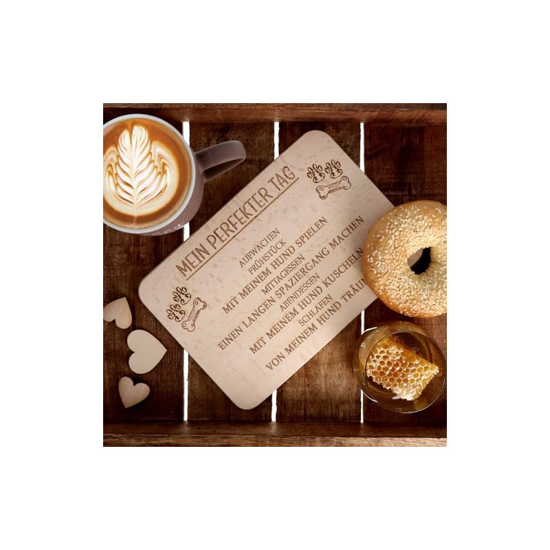 Spruchreif Breakfast Board Dog Bread Board with Engraving, Gifts for