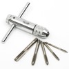 Hakkin Adjustable M3-M8 3mm-8mm HSS T-Handle Reversible Ratchet Wrench Tapping
