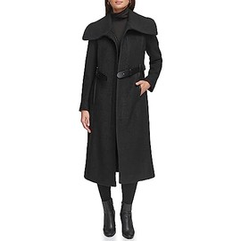 Kenneth Cole Women's Wool Coat, Belted Black, Large