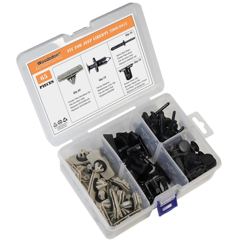 Woodzdon 66pcs Wheel Fender Flare Clips Hardware Kit for Jeep