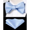 HISDERN Men's Adjustable Bow Ties with Pocket Square Set, Wedding