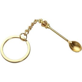 Rosojodg Silver Mini Crown Spoon Keychain, Key Ring Christmas Kitchen Spoon Crown Metal Key Chain Craft Jewelry Gift Keychain Men 57x9mm