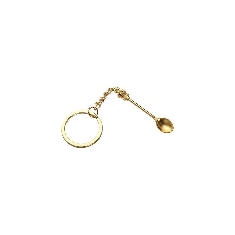 Rosojodg Silver Mini Crown Spoon Keychain, Key Ring Christmas Kitchen