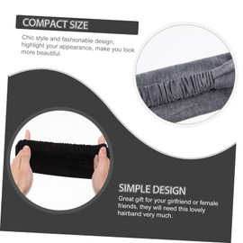 Gatuida 2Pcs Water Absorbent Elastic Cotton Headband for Face Washing and Spa Stretchy Wide Hairband in Black and Grey Lovely Soft Headband for Skincare and Makeup