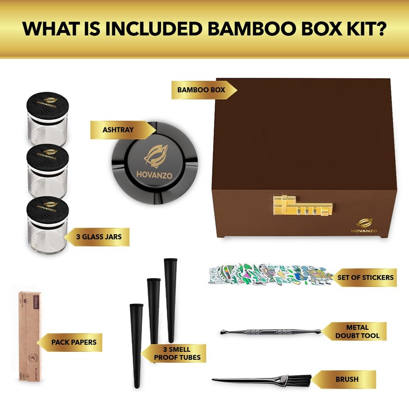 Premium Large Bamboo Storage Box with Removable Tray - Storage