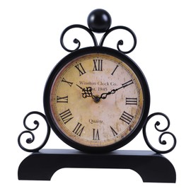 JJYYC Mantel Clock Quartz Classic Vintage Table Clock with Roman Numerals Fireplace Clock for Living Room Bedroom Farmhouse Home Decor Gift