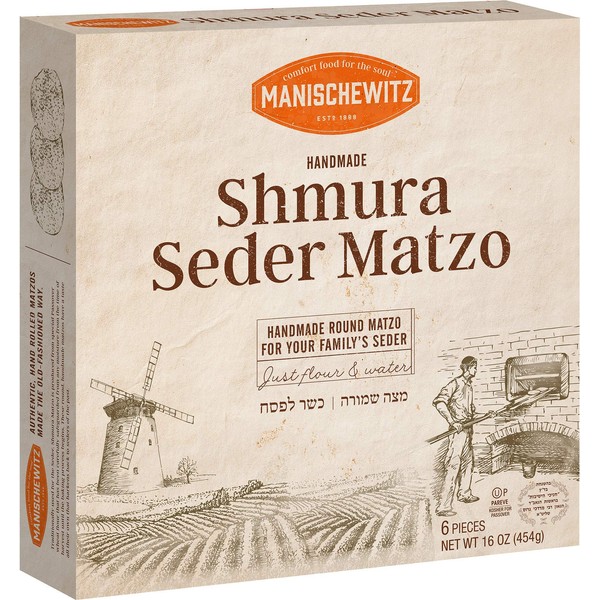 Manischewitz Shmura Matzo 1 lb Kosher para Pascua, Seder Matzo