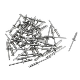 Motoforti Dome Head Large Flange Blind Rivets 4.8mm Grip Diameter 16mm Grip Length 9.35mm Flange Diameter Stainless Steel Silver Tone 50 Pcs
