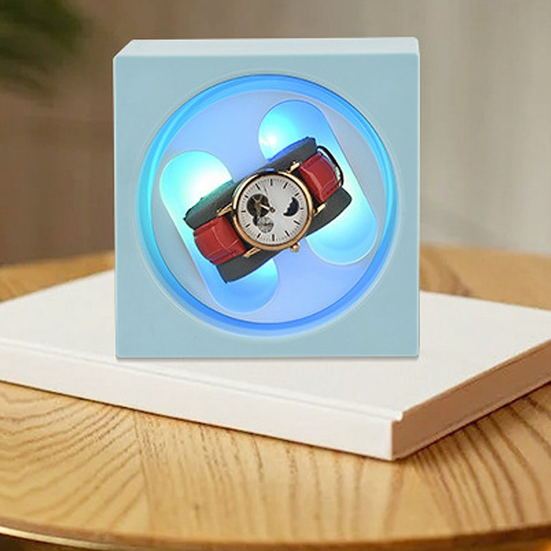 Double Automatic Watch Winder USB Battery Powered 2 Speeds Adjustable