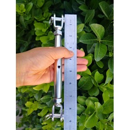 JY-Marine 10mm Stainless Steel Jaw and Jaw Rigging Screm Closed Body Heavy Duty Turnbuckle with Working Magnetic,Marine Grade,Silver Tone,1 Pack