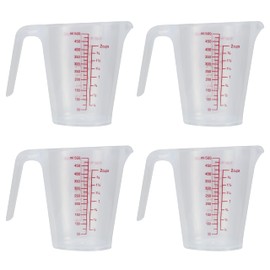 EIKS Plastic Measuring Cups Pitcher for Measuring Mixing Cooking Baking DIY Craft Art Painting (500mlx4)