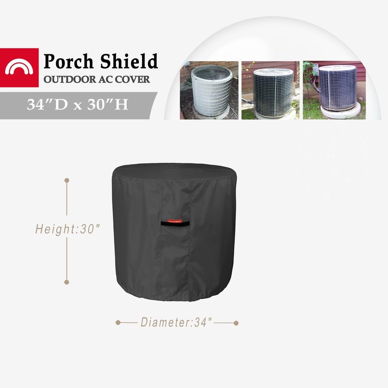 Porch Shield Waterproof AC Covers – Heavy Duty Round Air