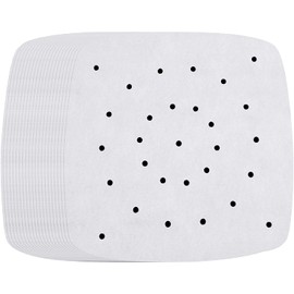 Air Fryer Parchment Paper Liners 200Pcs 21.5cm Square Perforated Parchment Papers for Air Fryer, Steaming Basket (White)
