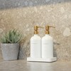 Prus Waso Gold Soap Dispenser Set, Glass Soap Dispenser with