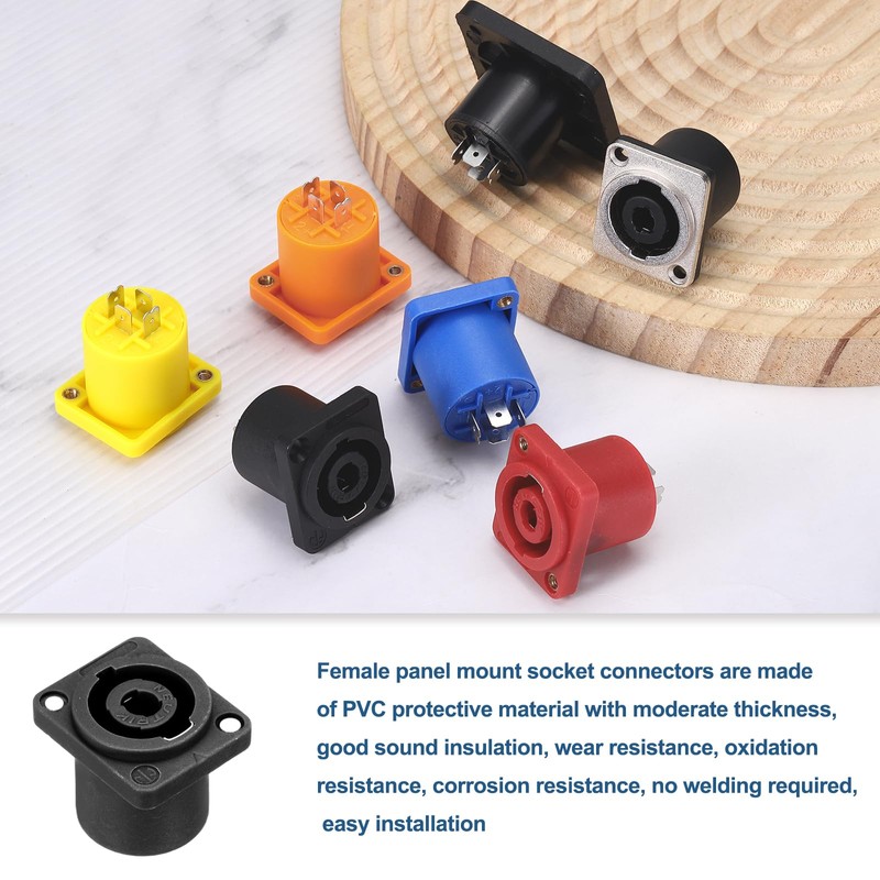 MECCANIXITY 2pcs 4 Pole Speaker Jack Twist Lock, NL4 Connector