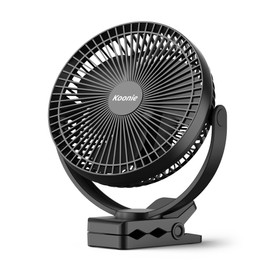 Koonie 10000mAh Clip on Fan Rechargeable, 8-Inch Battery Operated Desk Fan, USB Fan with 4 Speeds, Strong Airflow Sturdy Clamp for Golf Cart Office Desk Outdoor Travel Camping Tent Gym Treadmill,Black