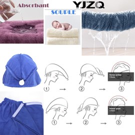 YJZQ Women's Sauna Kilt with Hair Towel Set Sauna Towel Bathrobe Sauna Kilt with Velcro Fastening and Elastic Band for Spa Shower Bathing