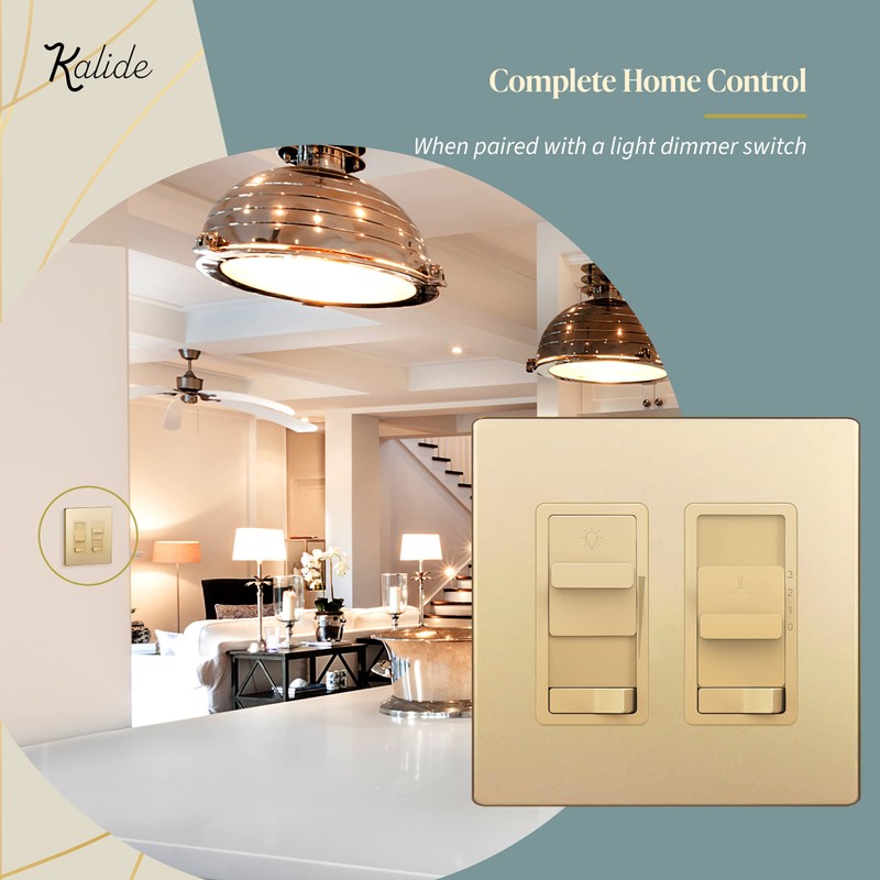 TOPGREENER Kalide Light Switch and 3-Speed Ceiling Fan Control Combo,