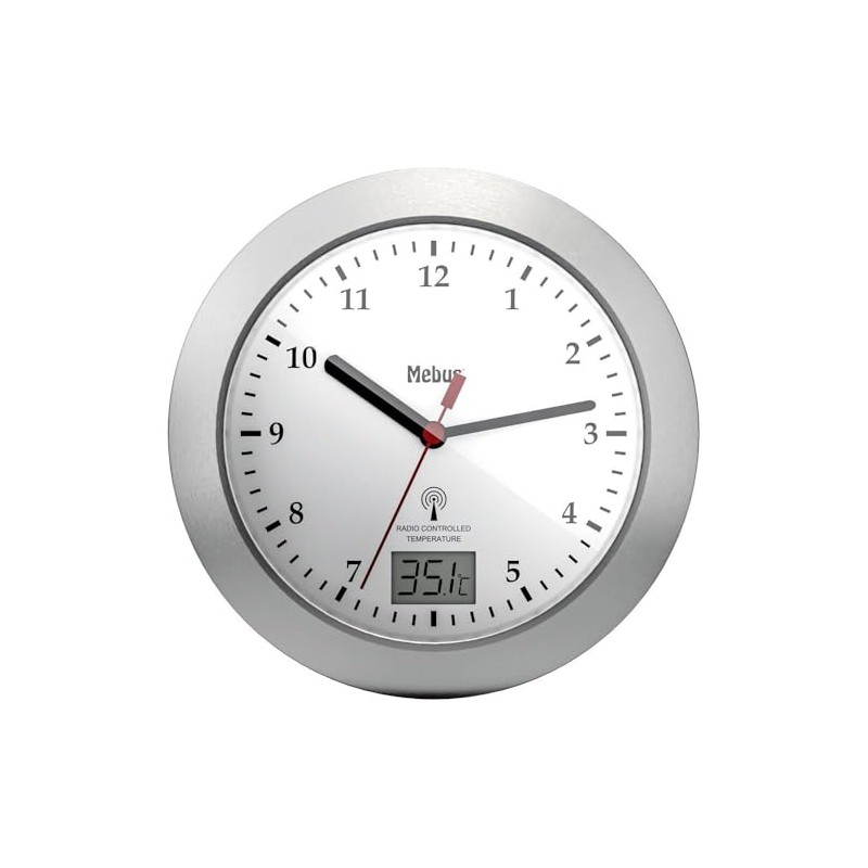 Mebus 41124 Wireless Wall Clock 17 cm x 6 cm