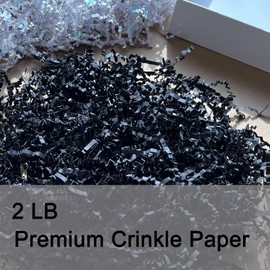 Black Crinkle Paper Filler 2 LB Crepe Confetti for Gift Wrapping Birthdays Weddings Valentines Day Holiday Party Decorations