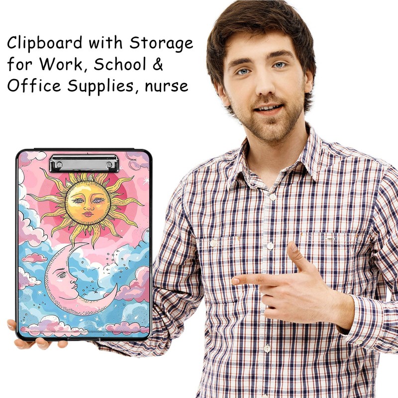 Clipboard with Storage, High Capacity Plastic Storage Clipboard with Pen