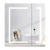Mepplzian Large LED Bathroom Mirror Cabinet Touch Switch 3 Colors