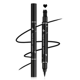 XINGXYUEL Double-headed Eyeliner Stamp Pencil Black Liquid Winged Eyeliner Stamp Pen Waterproof Smudgeproof Eye Liner Stamp for Eye Makeup(02 Heart)