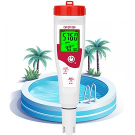 GIDIGI Pool Salt Tester pH Meter New Update Digital pH Tester Salinity Meter with Multiple Parameters Display for Pool Water Quality TDS EC Salt Meter for Saltwater Hot Tub&Spa Inground Pool Aquarium