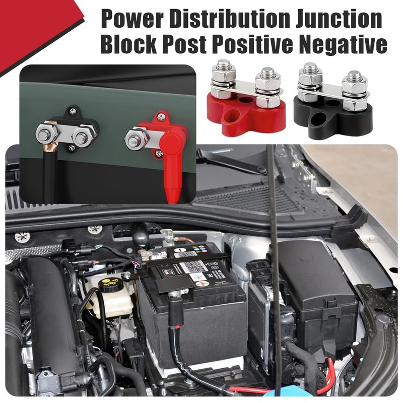 Lyxheth 2PCS Bus Bar 12V 200A Battery Power Distribution Block,