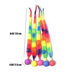 IUHKBH Interactive Cat Balls, 5 Packs Cat Bouncy Balls with Rainbow Worm, Hour of Entertainment, Safe for Your Kitty