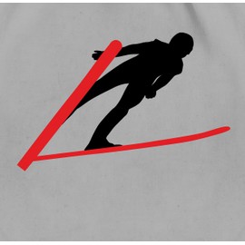 Shirtracer - Gym Bag Backpack - Snowboard, Ski and More - Ski Jumping, 1 Light Grey