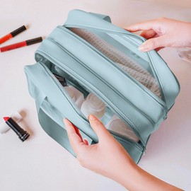 Cosmetic Bag Toiletry Bag Women's Toiletry Bag Men Dry and Wet Separation Portable Waterproof Toiletry Bag Makeup Bag with Large Capacity Storage Bag, blue, Modern