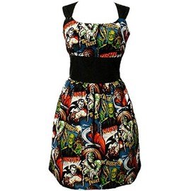 Hemet Women's Riding Shotgun Horror Monsters Dress XL Black