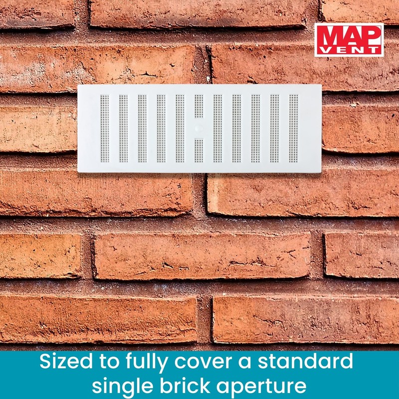 MAP 9" x 3" Adjustable Plastic Vent Grille with Fly