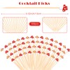 Mushroom Cocktail Picks Fairy Enchanted Forest Decorations Toothpicks Fruit Sticks
