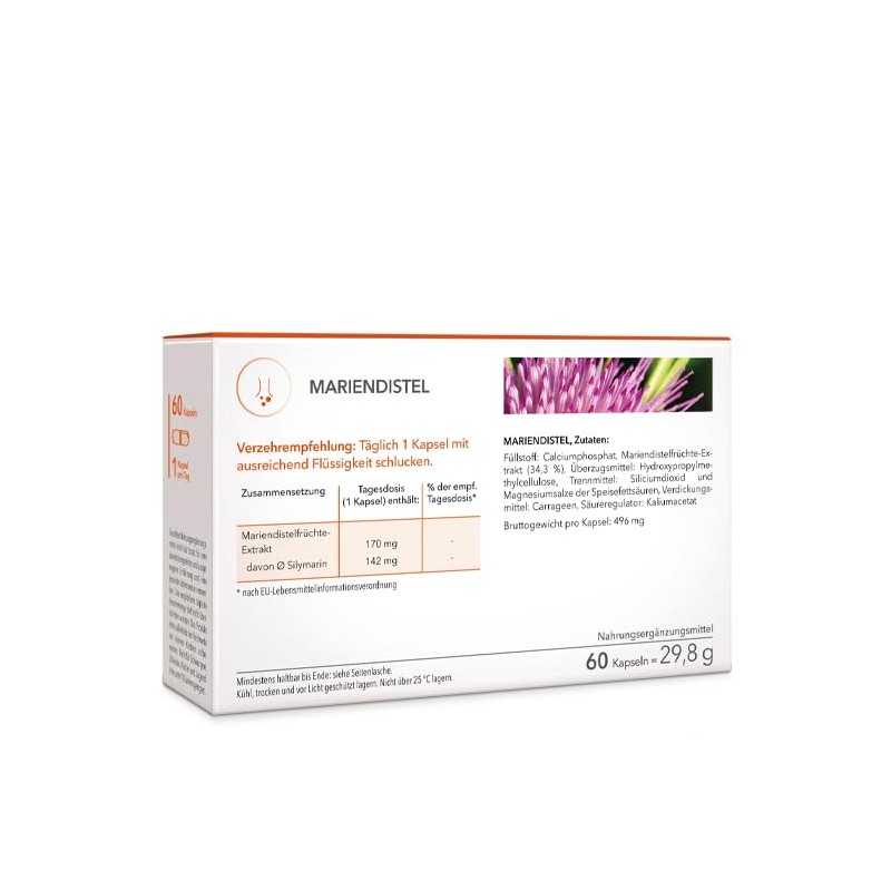 Medicom - Milk Thistle Capsules 170 mg, High-Quality Extract with