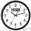 Clockswise 14-inch Wall Clock, Non-Ticking Analog & Digital with Temperature