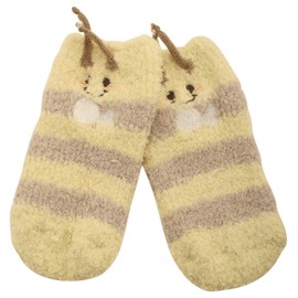 Atino Baby 2 Pack Fun Animal Socks with Grippers Bee & Bear 3-5.5