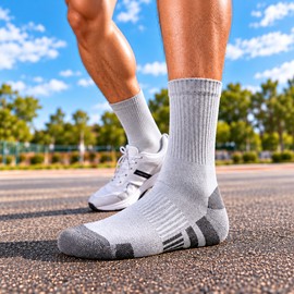 Men’s Crew Socks for Gym & Outdoor Use – Soft Knit Everyday Socks for Running, Football & Training, 6 or 12 Pairs