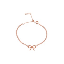 Olivia Burton Vintage Bow OBJ16VBB02 Women's Link Bracelet Rose Gold, Brass, No Gemstone