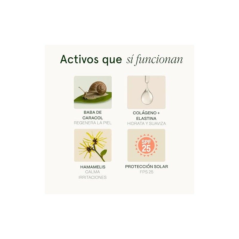 Crema Facial de Baba de Caracol con Colágeno y Hamamelis