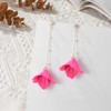 TOFBS Earrings for Women Rose Flower Pendant Pearls Tassel Long