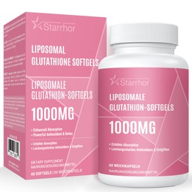 Liposomal Glutathione Soft Capsules, Highly Effective Glutathione Supplement 1000 mg per Serving, 60 Capsules