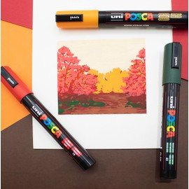 Posca - PC-1M Art Paint Markers - Set of 8 - in Plastic Wallet (Warm Neutral Tones)