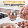 2 formine per polpette di carne, cucchiai per polpette, pinze